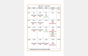 Le programme du mois